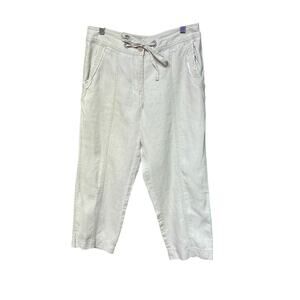 Tommy Bahama Khaki 100% Linen Capri  Pants with Drawstring Pockets 4